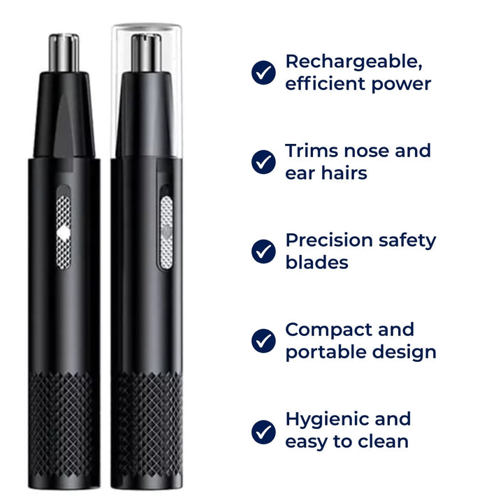 Rechargeable Nose Hair Trimmer – Cordless & Portable – Safe Blades – Trims Nose & Ear Hair – Easy to Clean – For Men & Women Bowlift