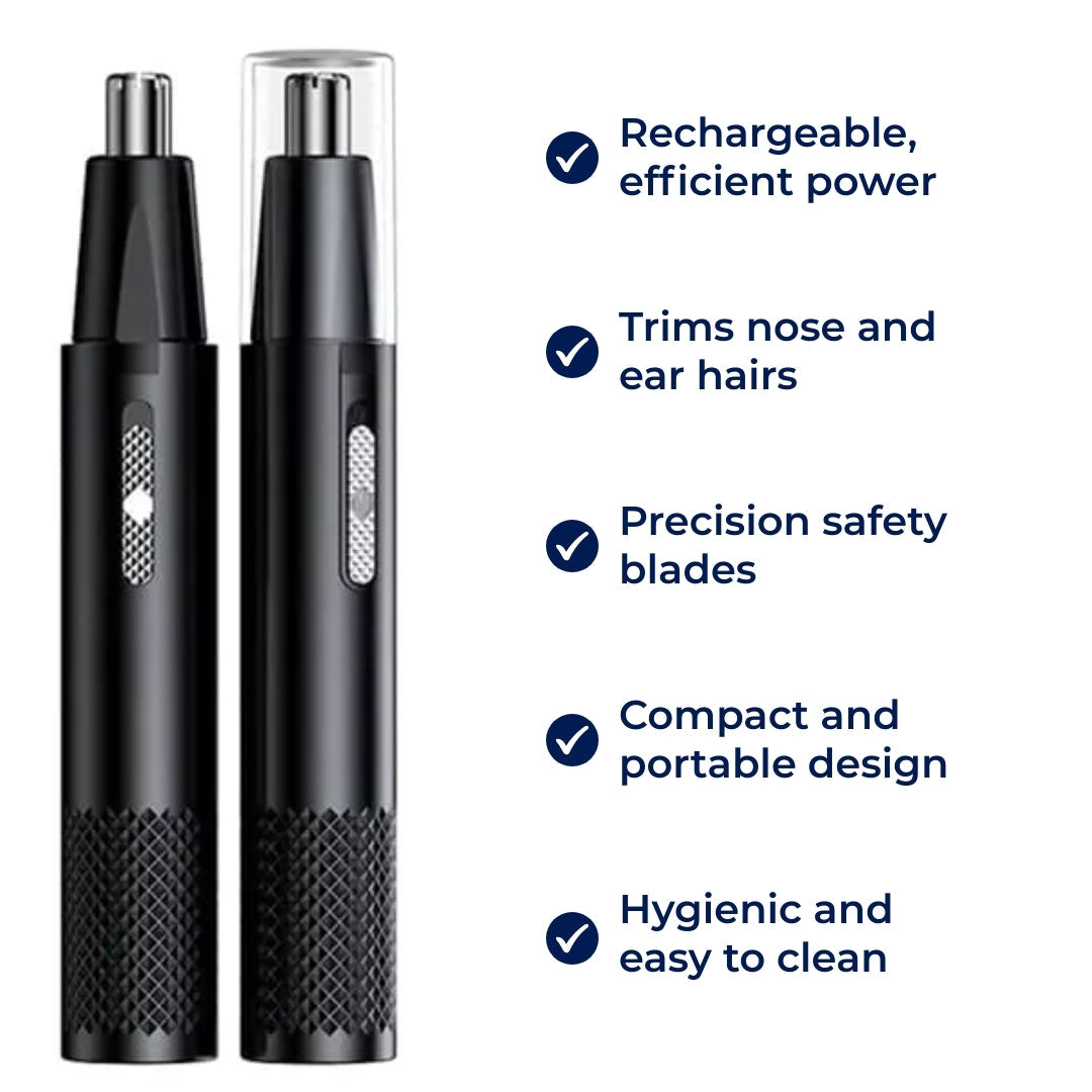 BowLift | Rechargeable Nose Hair Trimmer | Cordless, Safe Blades & Portable Design for Men and Women