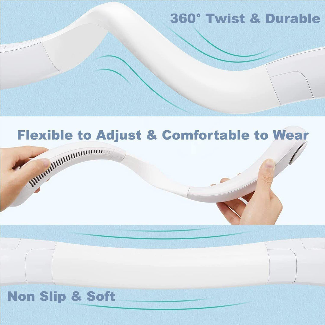 Best Neck Fan UK - Portable Neck Fan Mini USB Rechargeable Lazy Neckband Bladeless Cooler | Bowlift