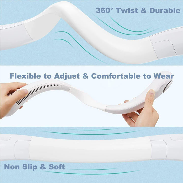 Best Neck Fan UK - Portable Neck Fan Mini USB Rechargeable Lazy Neckband Bladeless Cooler | Bowlift