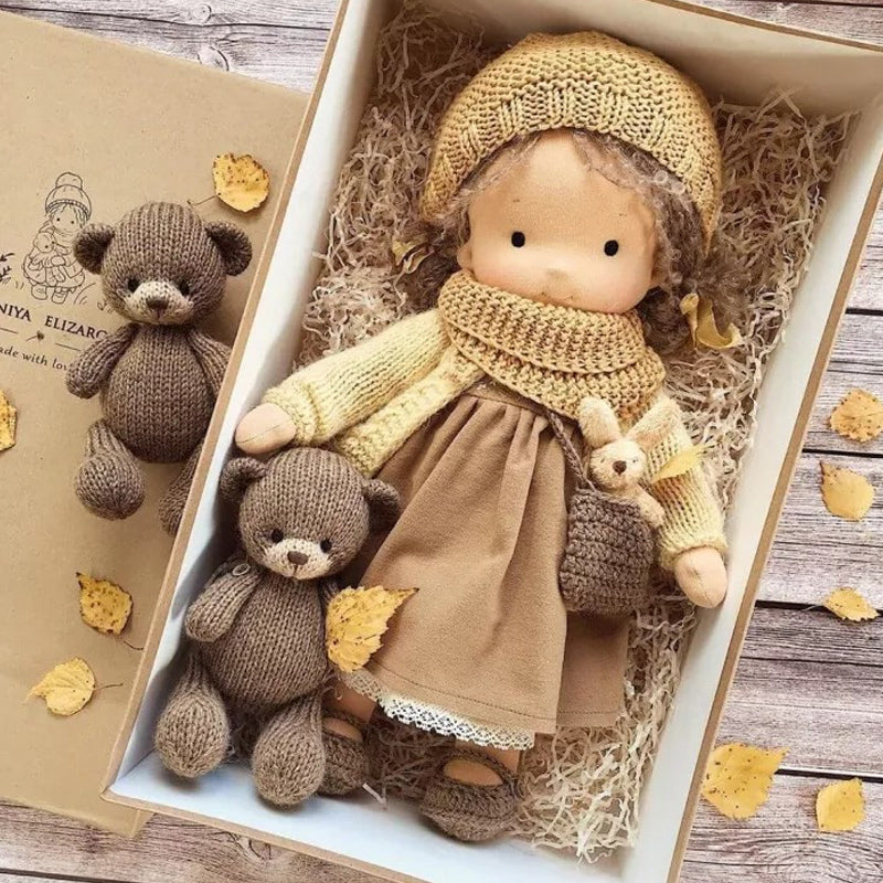 BowLift | Handmade Waldorf doll for creative play – Natural materials, 30 cm
