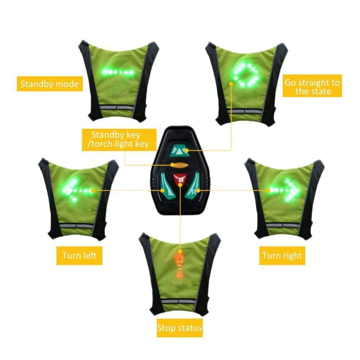 BowLift | Turn Signal Cycling Reflective Safety LED Vest Cyclist Outdoor Waterproof