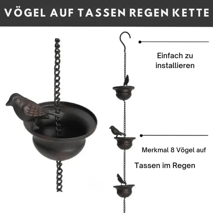 BowLift | Rain chain with bird bath – Attracts birds & makes rainy days beautiful