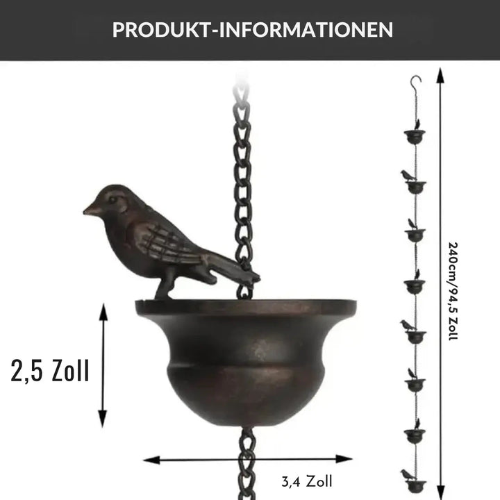 BowLift | Rain chain with bird bath – Attracts birds & makes rainy days beautiful