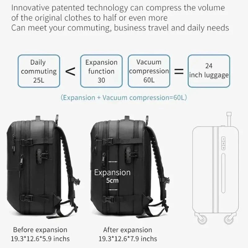 BowLift | Compressible laptop backpack for travelling
