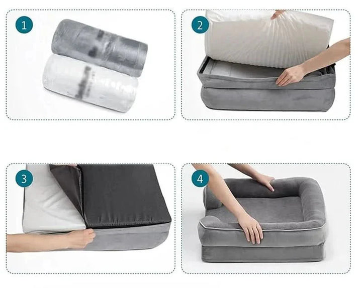 BowLift | Orthopedic Dog Bed with Removable Velvet Cover