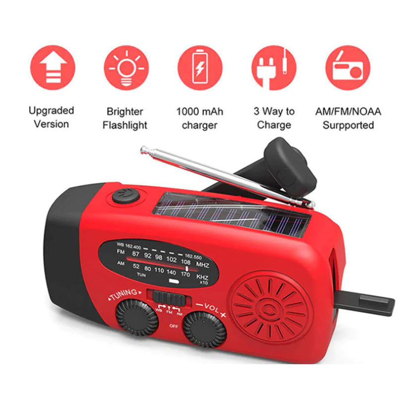 BowLift | Emergency Radio | Solar Hand Crank Power Hub for Camping