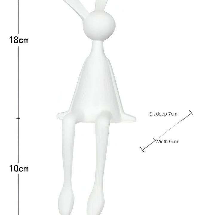 BowLift | ResinLux | Modern Resin Easter Bunny – Black, White, or Blue Sitting Rabbit Decoration
