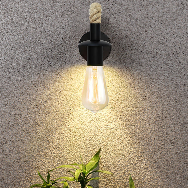 BowLift | Retro Hemp Rope Industrial Loft Wall Lamp