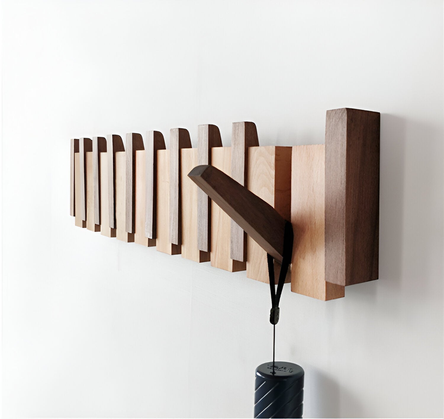 BowLift | RetroHooks - Wooden piano wall shelf with magnetic hooks