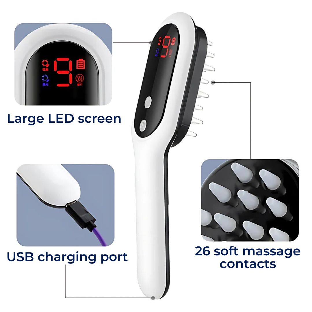 RevitalHair Electric Hair Comb for Hair Growth | Anti Hair Loss Device - for Hair Thinning - Scalp Massage - Hair Growth Bowlift