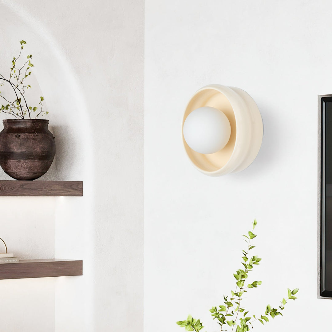 Round Ceramic Wall Lamp - Circo | Bowlift