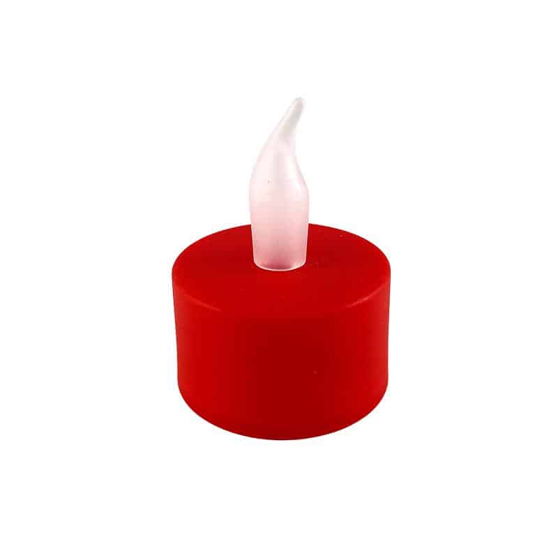 LED tealight 12 pcs. in red with flame | Bowlift