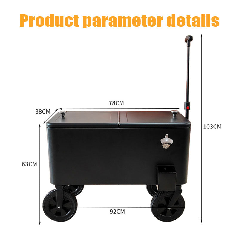 BowLift | Simple Black Insulated Trolley Ice Bucket For Patios, Parties And Pools