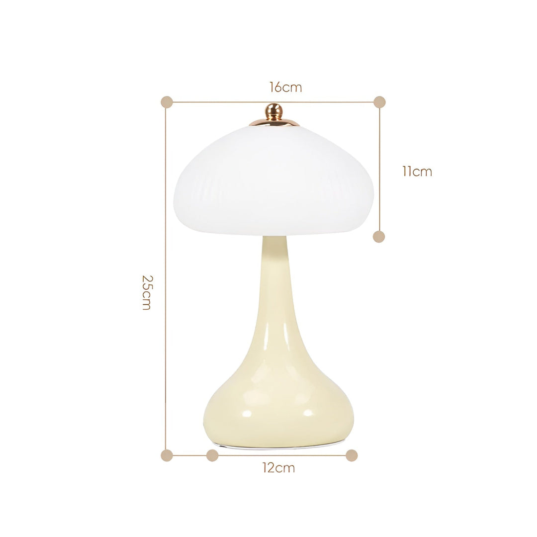 BowLift | Eleganza Luxe Table Lamp – Timeless Mushroom Shape with LED Dimming Function in Soft Colors
