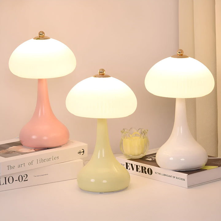 BowLift | Eleganza Luxe Table Lamp – Timeless Mushroom Shape with LED Dimming Function in Soft Colors