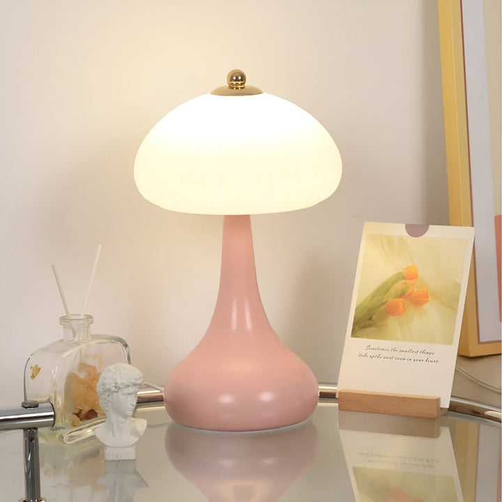 BowLift | Eleganza Luxe Table Lamp – Timeless Mushroom Shape with LED Dimming Function in Soft Colors