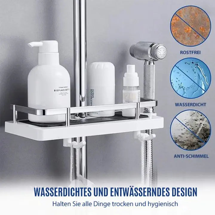 BowLift | Rust-resistant shower shelf - adjustable, drill-free installation