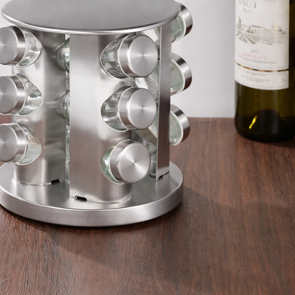 Rotating spice rack with 12 jars | Bowlift