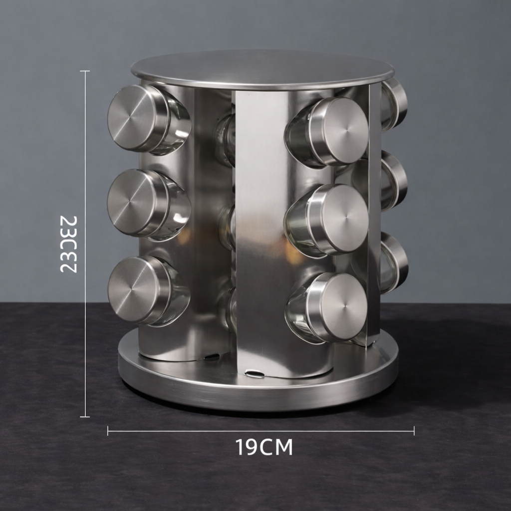Rotating spice rack with 12 jars | Bowlift