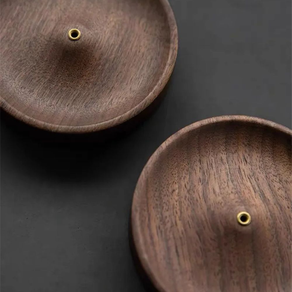 BowLift | Round Ash Catcher Wood Incense Stick Holder