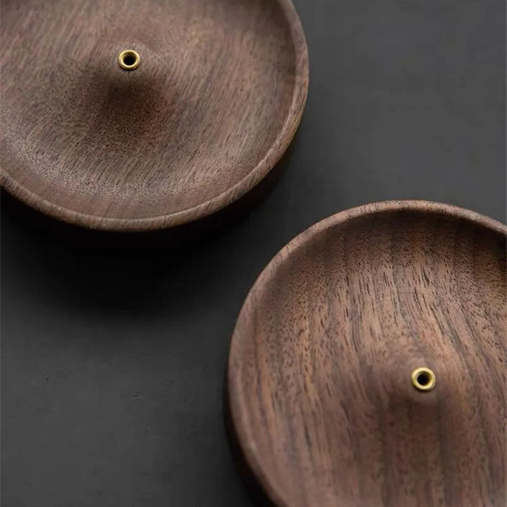 BowLift | Round Ash Catcher Wood Incense Stick Holder