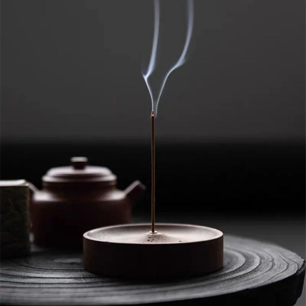 BowLift | Round Ash Catcher Wood Incense Stick Holder