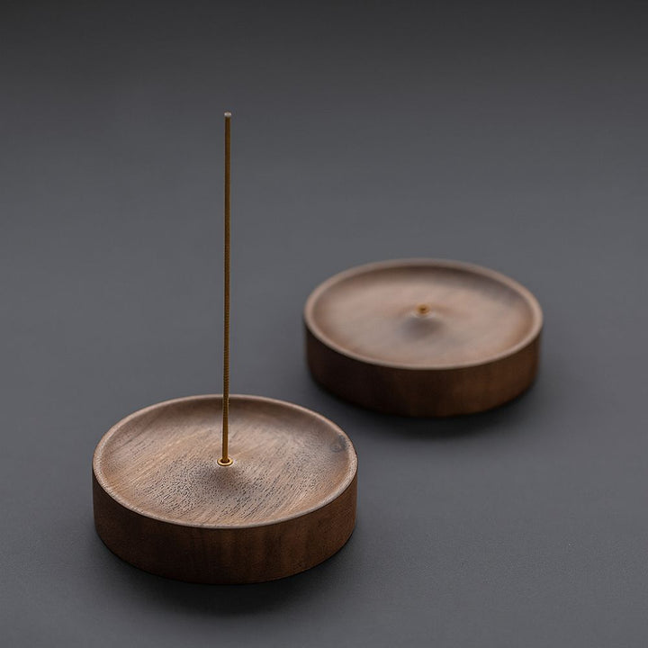 BowLift | Round Ash Catcher Wood Incense Stick Holder