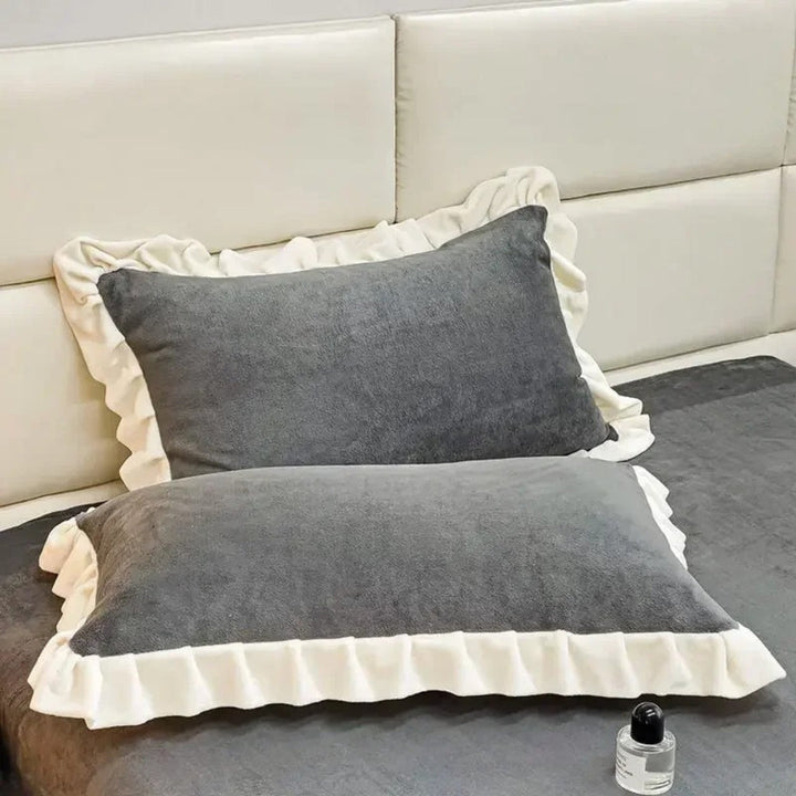 BowLift | Velvet Ruffle Edge Pastel Pillow Cover