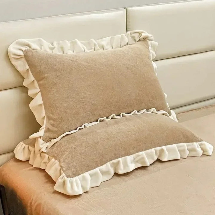 BowLift | Velvet Ruffle Edge Pastel Pillow Cover