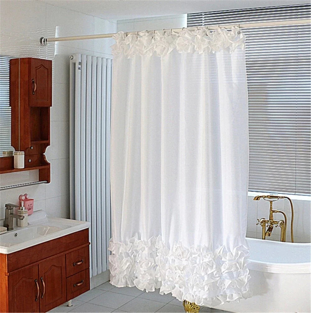 Ophelia Ruffled Shower Curtain Bowlift