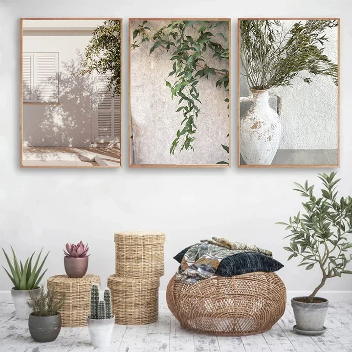Rustic Villa Lifestyle Wall Art Fine Art Canvas Prints Bohemian Gallery Wall Pictures For Living Room Dining Room Scandinavian Home Decor | Bowlift