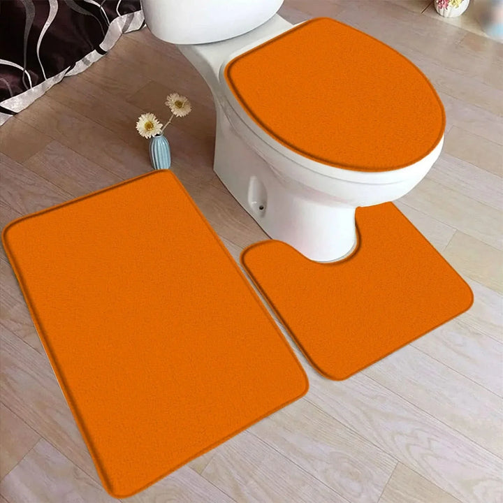 BowLift | 3-piece bath rug set made of flannel with non-slip backing