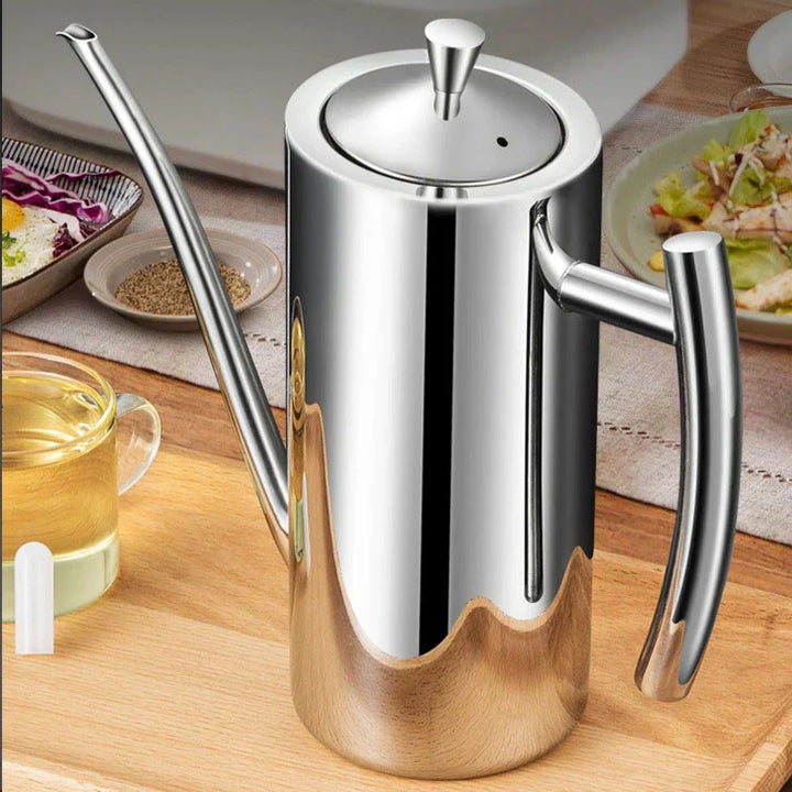 BowLift | Premium Stainless Steel Oil Dispenser Bottle – Leak-Proof Kitchen Oil Container for Cooking, Vinegar & Sauces