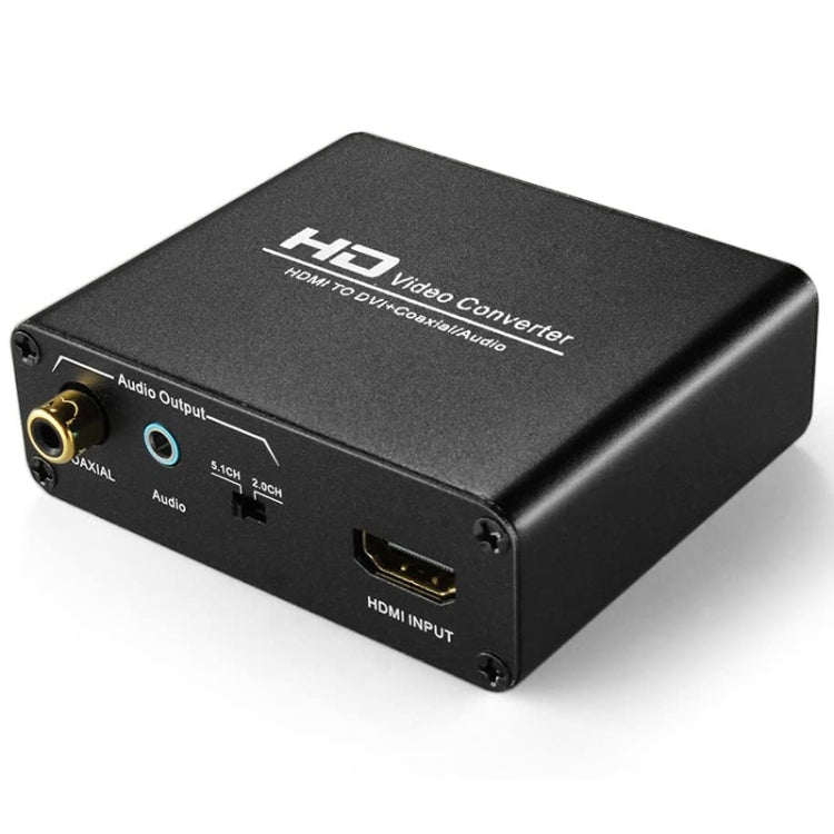 BowLift | HDV-339 Full HD HDMI to DVI + Digital Coax / Analog Stereo Audio Converter Adapter (Black)
