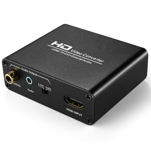 BowLift | HDV-339 Full HD HDMI to DVI + Digital Coax / Analog Stereo Audio Converter Adapter (Black)