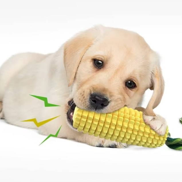 BowLift | Indestructible Squeaky Corn Chew Toy for Tenacious Puppies and Dogs