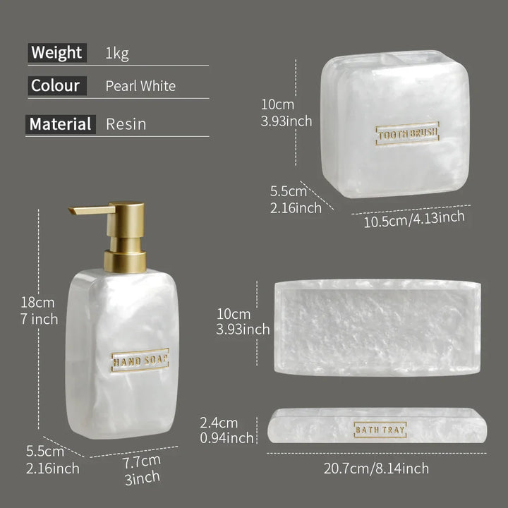 Pearl 3-Piece Bathroom Set Bowlift