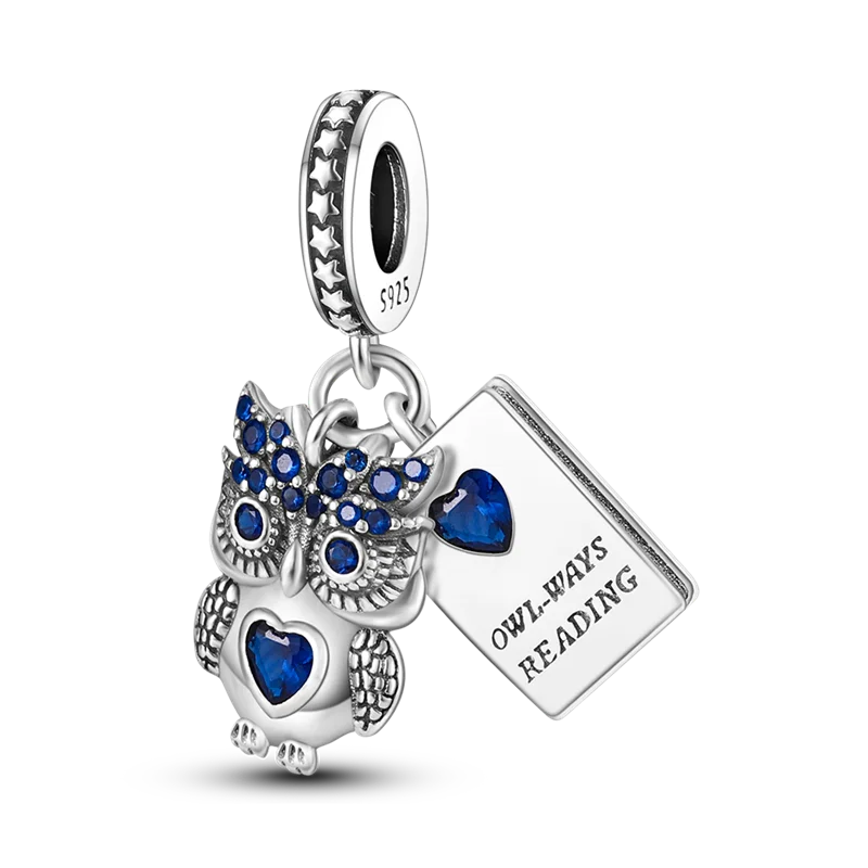 BowLift | 925 Silver Golden Leopard Charms Beads Colorful Chameleon Rhinoceros Lion Scarab Cat Pendant Compatible with Original Pandora Bracelet Jewelry