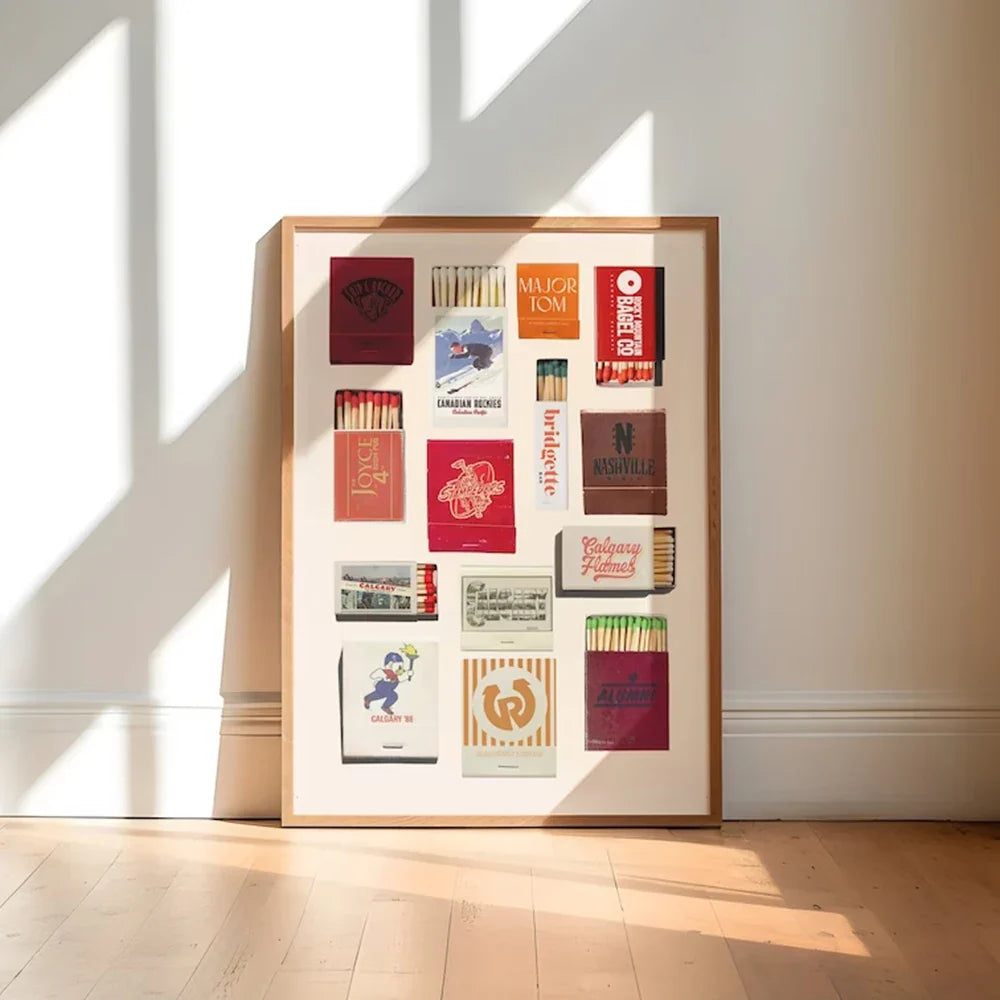 Retro Matchboxes Wall Art | Bowlift