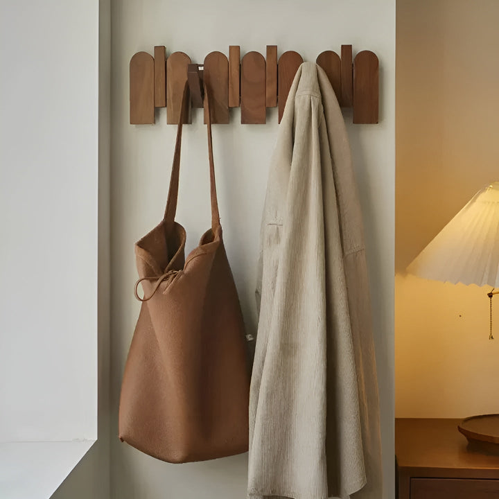 FoldaBowlifte wardrobe rail made of wood – Stylish wall hook rail | Space-saving solution for any room | Bowlift