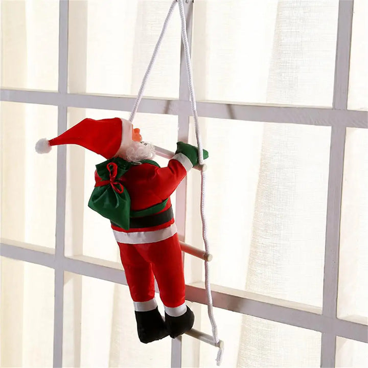 Climbing Santa Claus decorative figure for hanging – Festive window decoration for Christmas, hanging Christmas decoration for living room and windows | Bowlift