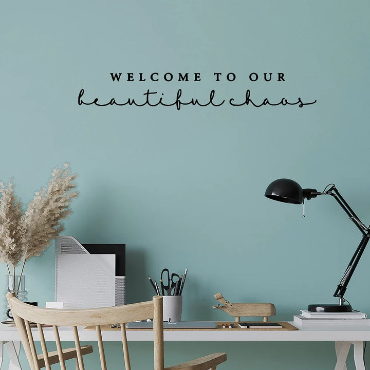 Beautiful Chaos Family Home Wall Sticker Removable Peel and Stick Typographic Wall Decal For Living Room Dining Room Creative DIY Wall Decor | Bowlift
