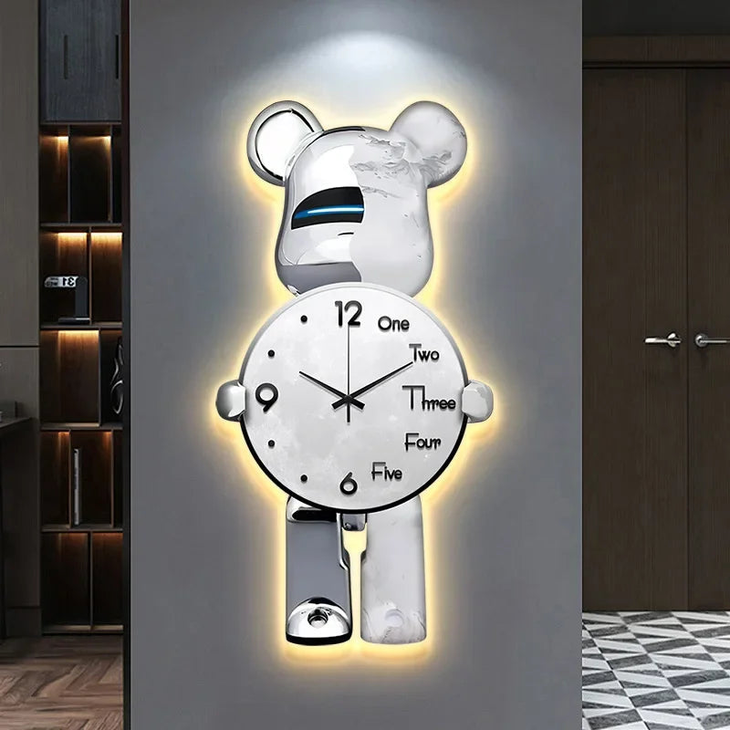 Glowing Star Bear LED Wall Clock | Bowlift