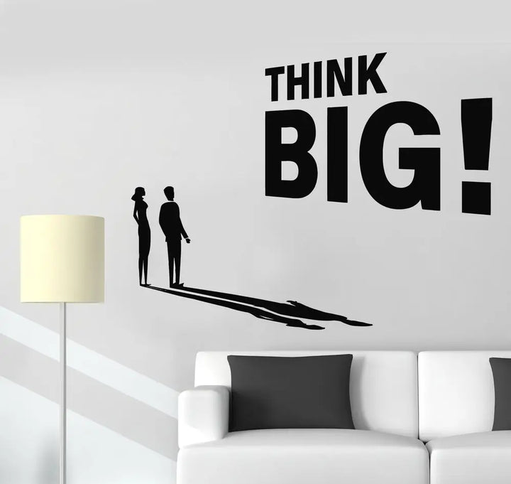 Think Big Vinyl Wall Sticker Motivational Quotes Wall Decor Removable DIY PVC Wall Decal For Office Study Room Inspirational Daily Mantra | Bowlift