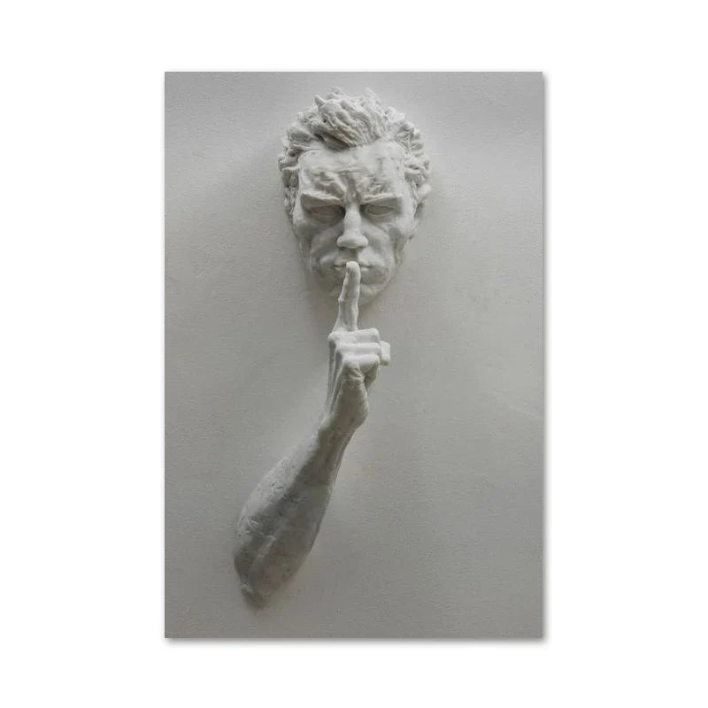 Modern Urban Abstract Iron Statue Wall Art Fine Art Canvas Prints 3d Visualization Figure Art Pictures For Minimalist Apartment Wall Decor | Bowlift