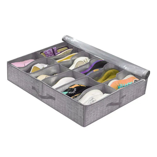 BowLift | OrdiShoe Shoe Organizer | Under Bed Storage | 12 Pairs Capacity | Dustproof & Foldable