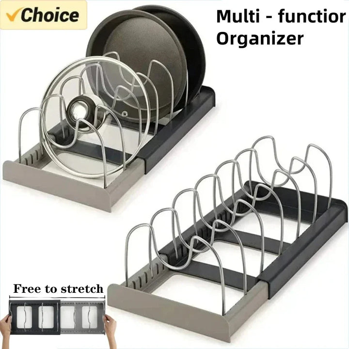 Retractable pot lid holder & pan organizer | Bowlift