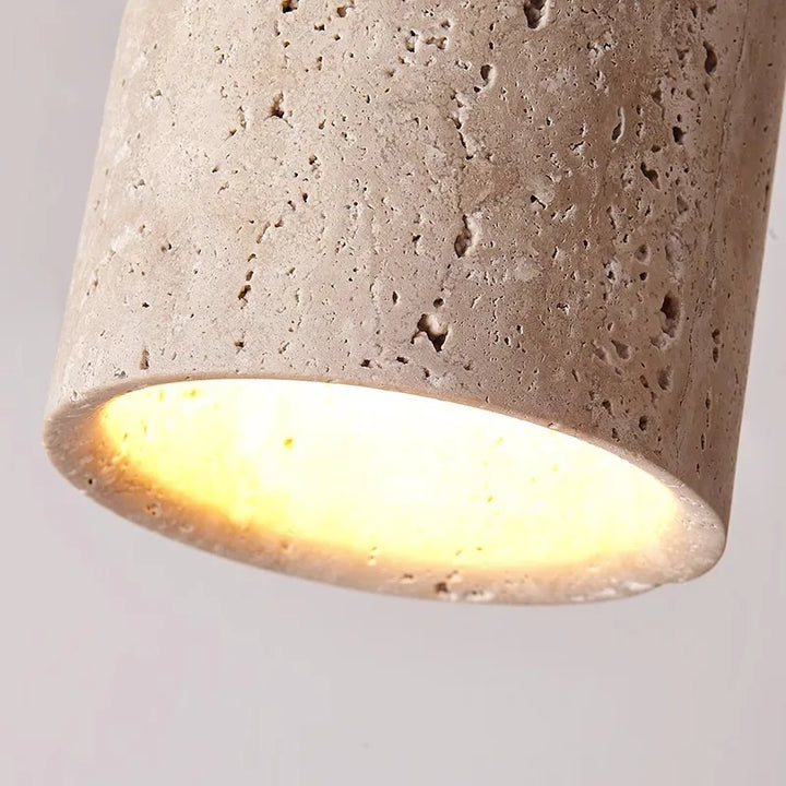 ÉclatPierre - Elegant Travertine Recessed LED Lamp Bowlift