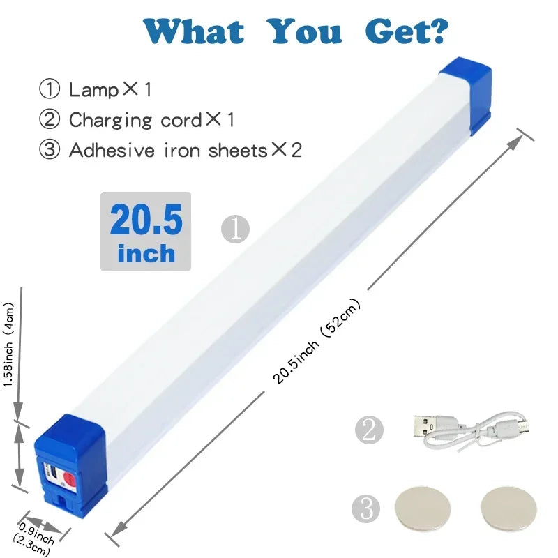 BowLift | MagnaBeam LED Tube | Rechargeable Camping Lamp with Magnet & Hook | 32/52 cm | Portable Emergency Light for Outdoor & Vehicle